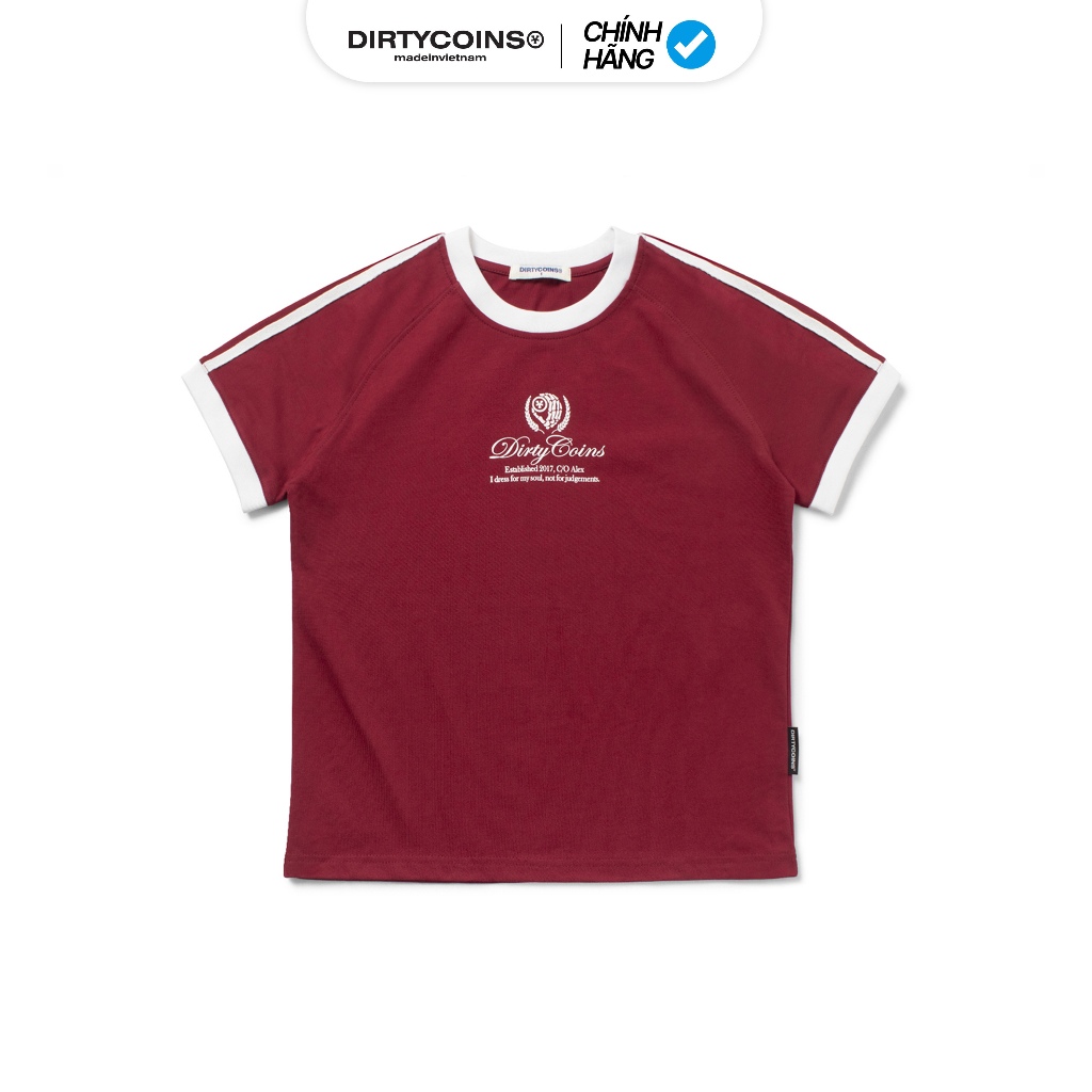 Áo Thun DirtyCoins Academy Raglan Men / Women T-shirt - Đỏ Đô