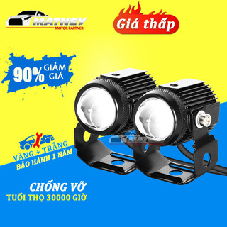Đèn led xe máy , đèn trợ sáng mini xe máy chính hãng - 2 mầu cos vàng pha trắng