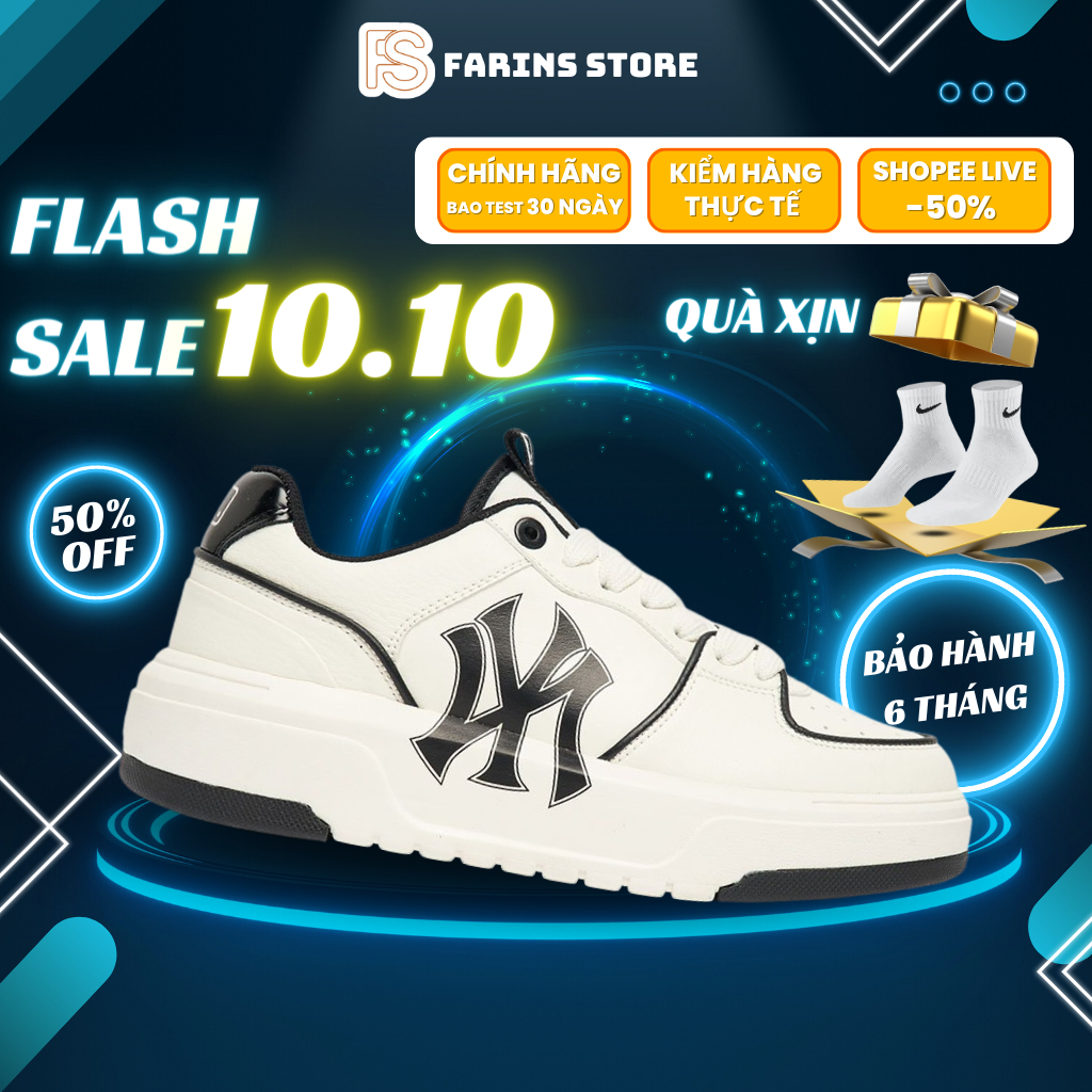 Giày MLB Chunky Liner White Black chính hãng cho nam nữ, MLB Chunky Liner real fullbox Farins Store