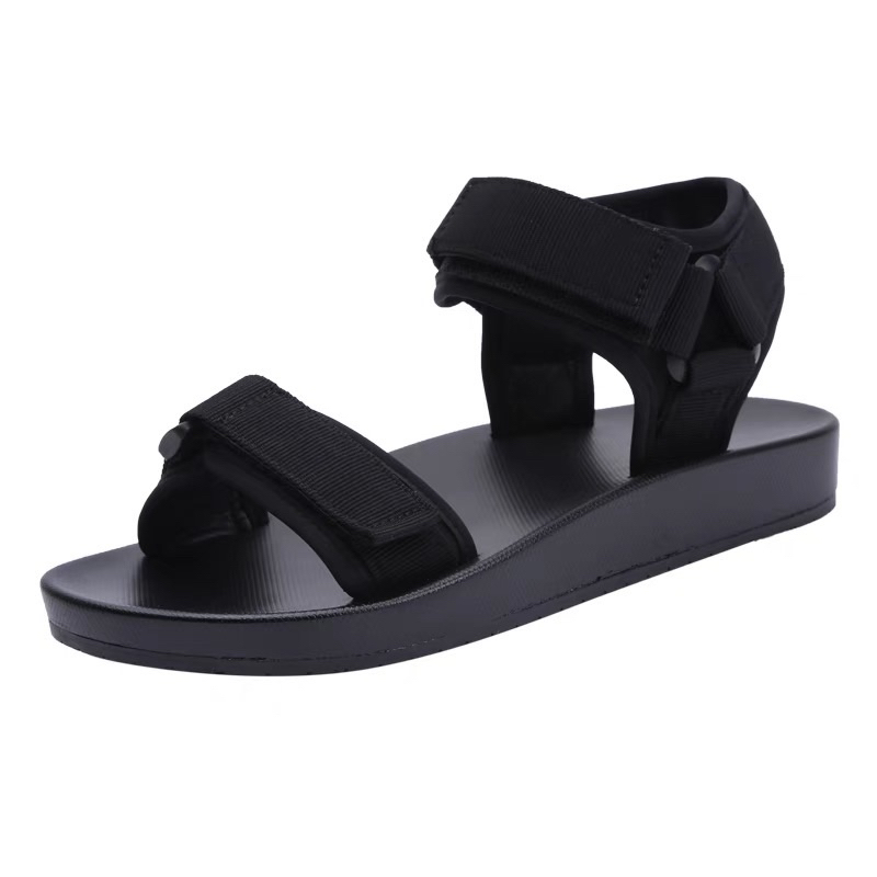 Giày sandal đế bằng 2 quai fashion quai dán xé điều chỉnh cao cấp siêu nhẹ thoáng khí êm chân
