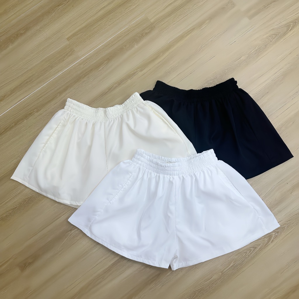 Quần Short có Bigsize dáng xoè giả váy cạp cao 2 lớp linen trơn CB1