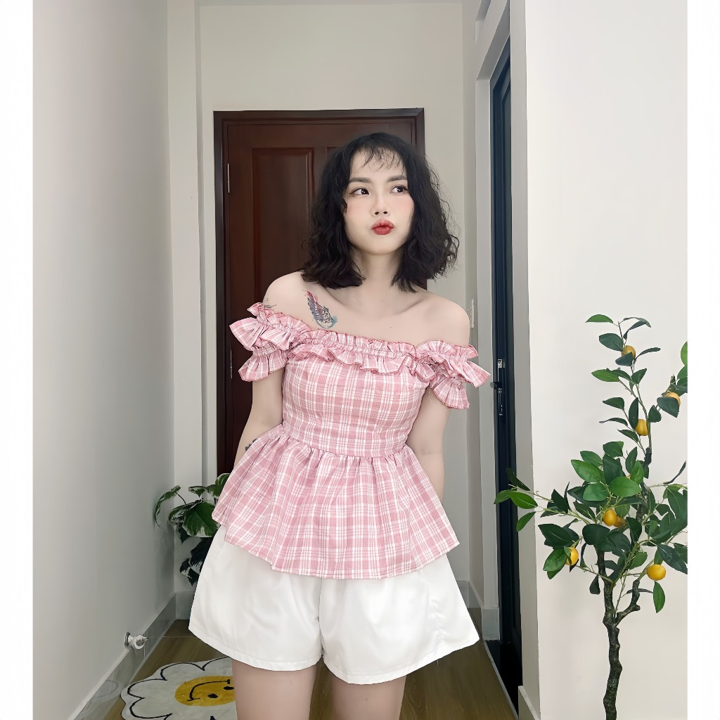 Quần Short có Bigsize dáng xoè giả váy cạp cao 2 lớp linen trơn CB1