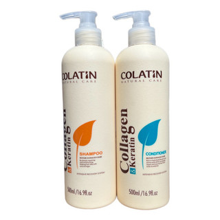 Gội xả dưỡng tơ tằm siêu mềm mượt Colatin Natural Care Bingo 500mlx2 (mẫu mới)
