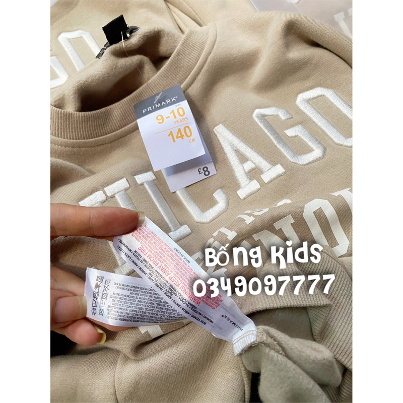 Áo Nỉ Bé Gái Thêu CHICAGO Be PR