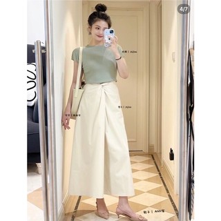 SET ÁO THUN KÈM CHÂN VÁY MIDI (KÈM VIDEO HÌNH THẬT)