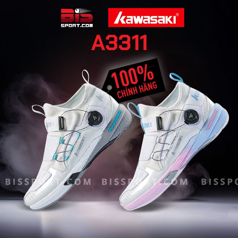 Giày Kawasaki A3311 Trắng Hồng Chính Hãng - Phong Cách Hầm Hố, Đế Cao Su Kép