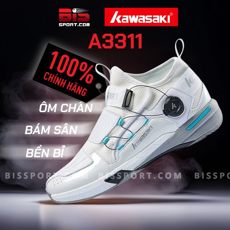Giày Kawasaki A3311 Trắng Nâu Chính Hãng - Phong Cách Hầm Hố, Đế Cao Su Kép