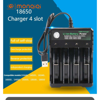【FREESHIP】Sạc Pin Tự ngắt và có đèn báo khi đầy 4 Khe cao cấp dùng cho pin 18650 AA