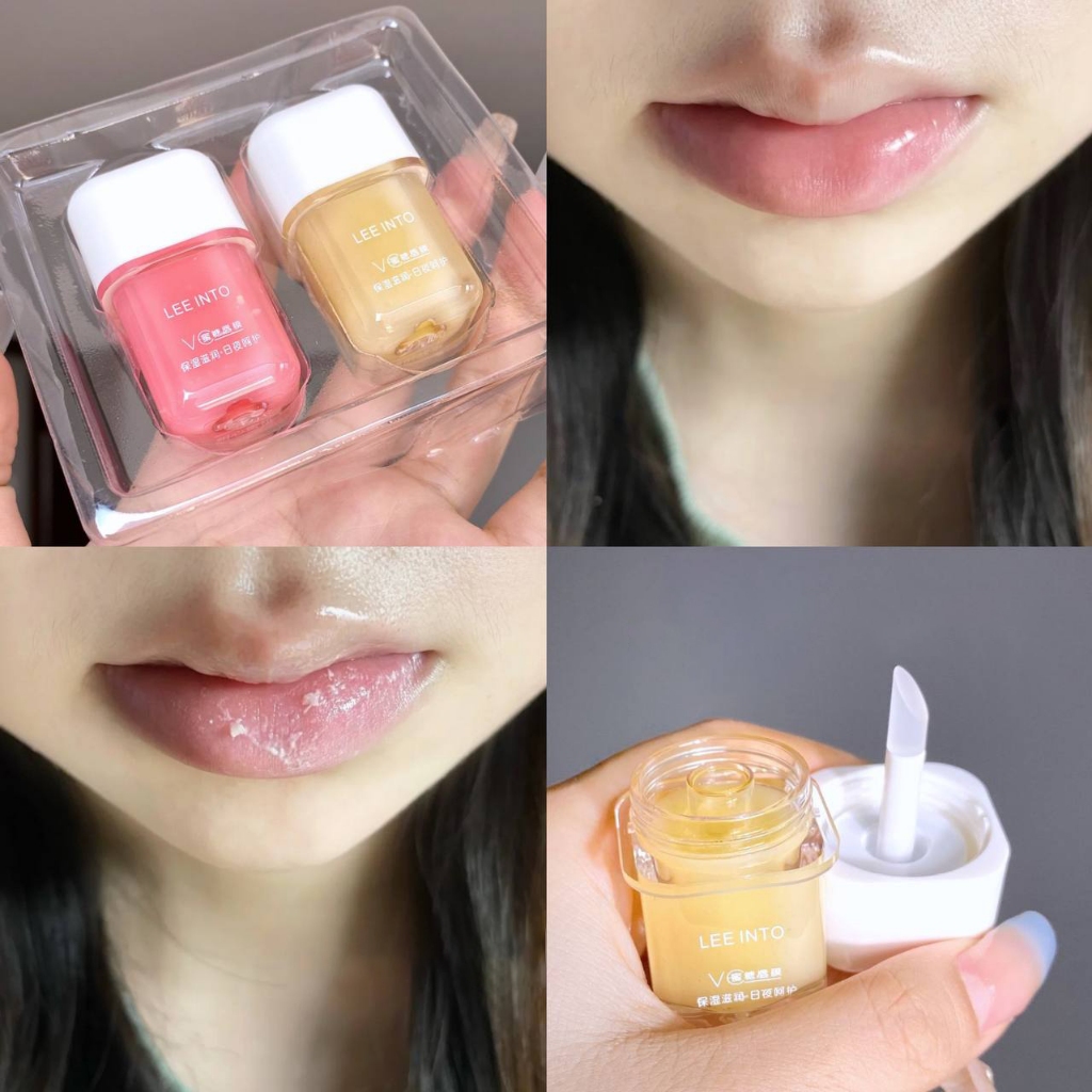 Set Son Dưỡng Môi Ngày - Đêm LEE INTO Giúp Dưỡng Môi Mềm Mịn, Giảm Viền Môi, Sửa Chữa Nuôi Dưỡng Môi