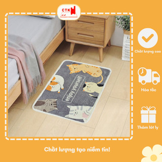 Thảm lau chân hình thú, thảm chùi chân cao cấp lông mịn hình thú 60x40cm