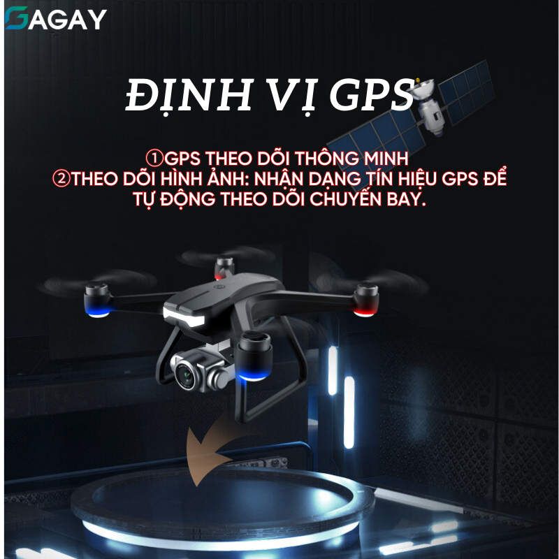 Flycam máy bay điều khiển từ xa F11 pro định vị GPS thông minh, bay cao 200m, dung lượng pin lớn GAGAY
