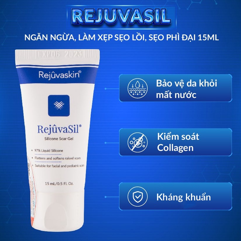 Gel Rejuvasil 15ml làm mờ sẹo lồi/sẹo phì đại  của Rejuvaskin