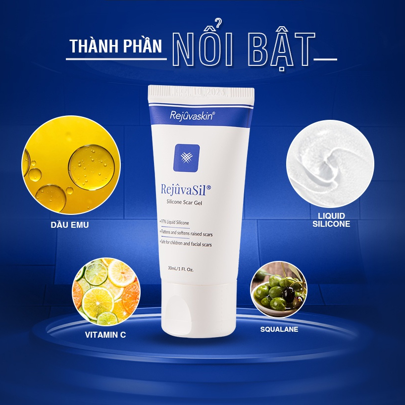 Gel Rejuvasil 15ml làm mờ sẹo lồi/sẹo phì đại  của Rejuvaskin