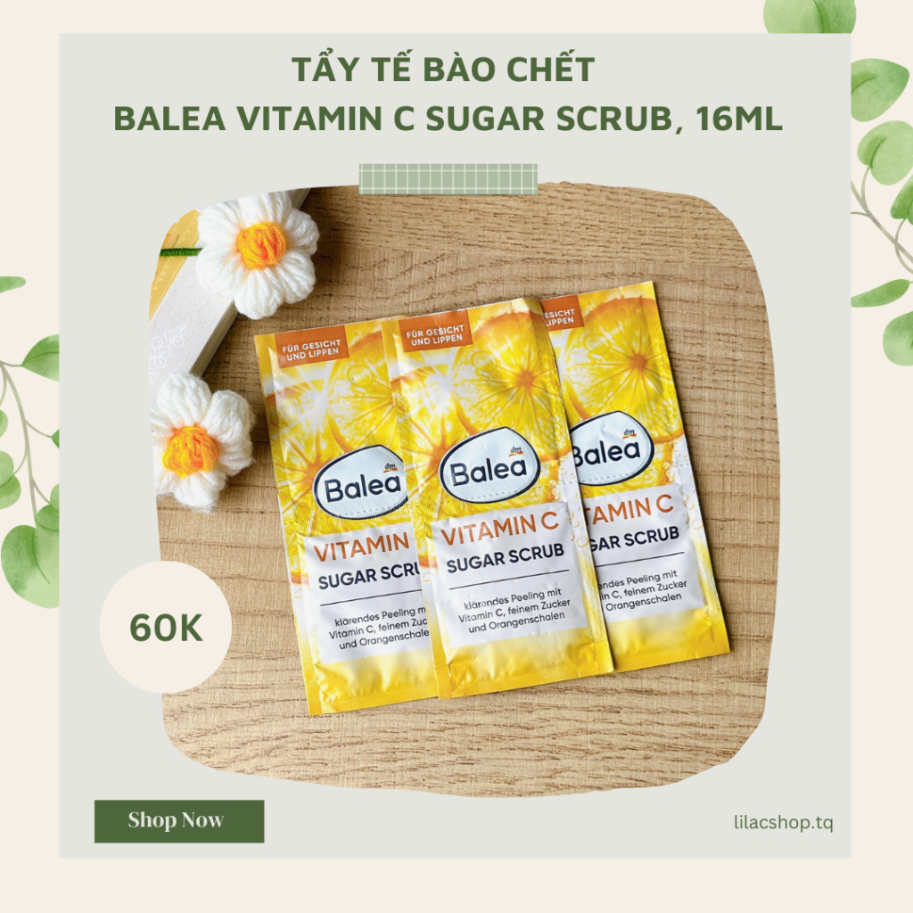 Tẩy tế bào chết Balea Vitamin C Sugar Scrub, 16 ml - HÀNG ĐỨC
