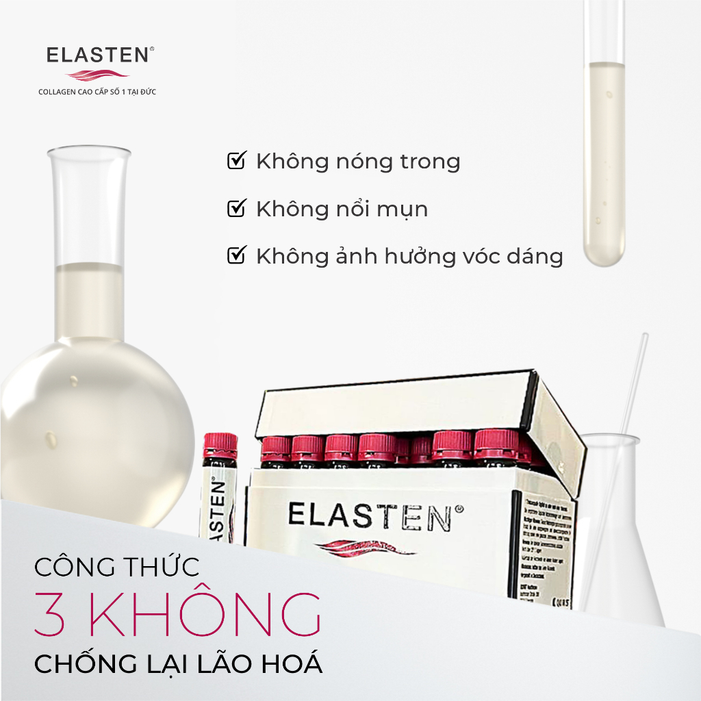 Bộ 2 Hộp Collagen Elasten Giúp Da Căng Mịn, Chống Lão Hóa, Tóc Chắc Khỏe - Collagen Số 1 Tại Đức 2 HỘP x 28 ỐNG x 25ML