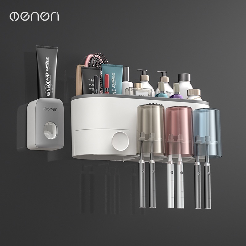 KỆ TREO CỐC ĐÁNH RĂNG ECOCO SẮC MÀU DÁN TƯỜNG ĐA NĂNG