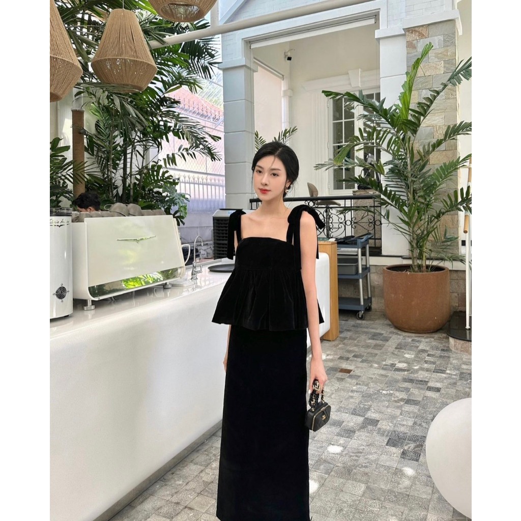 - Set nhung cup ngực Quảng Châu cao cấp phong cách tiểu thư kèm ảnh thật