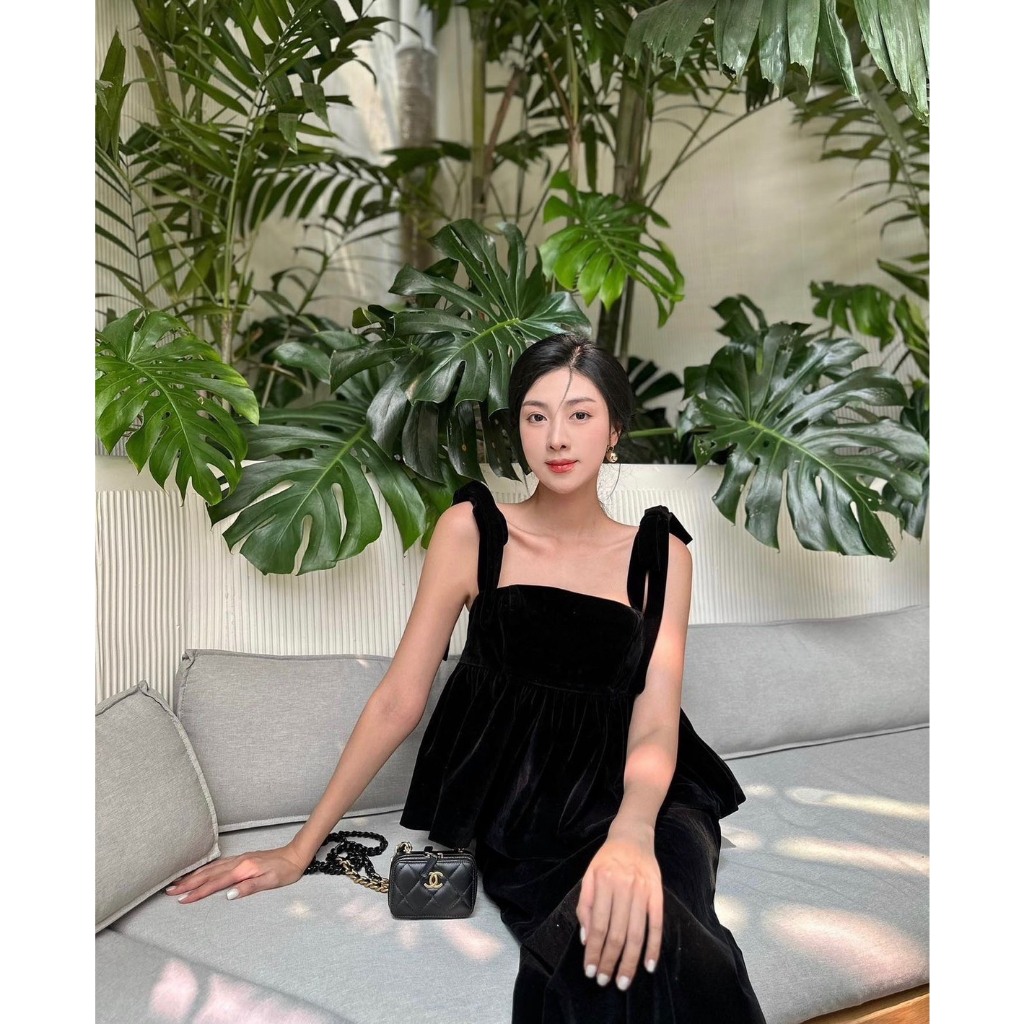 - Set nhung cup ngực Quảng Châu cao cấp phong cách tiểu thư kèm ảnh thật