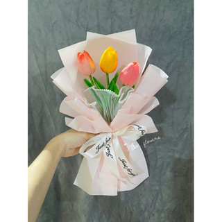 Bó tulip 3 bông, 5 bông xinh kèm túi