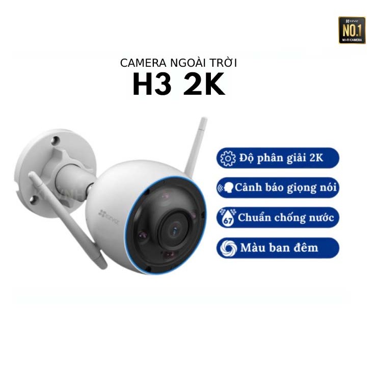 Camera WiFi ngoài trời EZVIZ CV310 1080P Thay Sang Mẫu Mới H3 3Mpx 2k Công nghệ thông minh, có màu 24/24