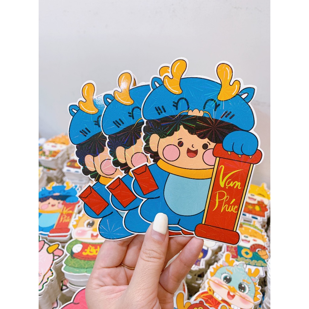 Combo 50 Lì Xì Chibi Năm 2024, Lì Xì Tết Giáp Thìn Rồng Chi Bi Phản Quang PUKAPI