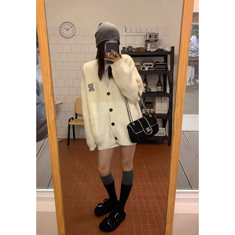 Áo cadigan logo R TH6