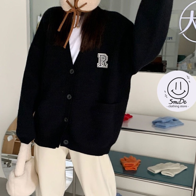 Áo cadigan logo R TH6
