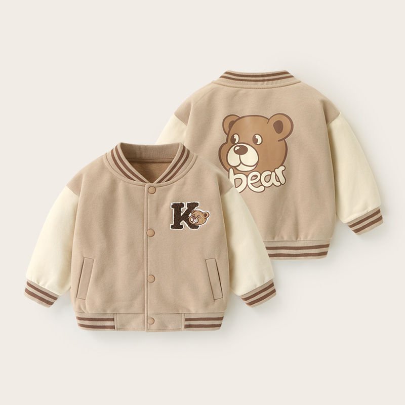 Áo khoác bomber nỉ loại đẹp GẤU BEAR thu đông cho bé 10-25kg Namkidshop