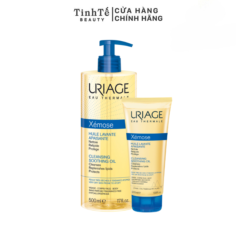 Gel làm sạch dạng gel-oil cho da khô, viêm da cơ địa, chàm URIAGE XÉMOSE HUILE LAVANTE APAISANTE 200ml/500ml