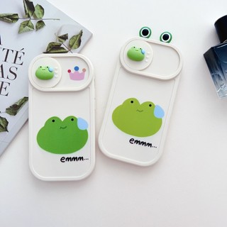 Ốp lưng TPU Nắp Trượt Cam Gắn Charm Ếch Xanh cho iphone 6s/6splus/7/7plus/8/8plus/x/11/12/13/14/max/promax xx66