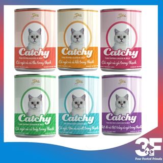 Combo 5 lon pate thức ăn ướt catchy dành cho mèo 6 vị lon 400g