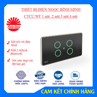 Công Tắc Thông Minh Wifi Rạng Đông - Công Tắc Cảm Ứng 1,2,3,4 Nút Điều Khiển Hẹn Giờ Từ Xa Qua App, Giọng Nói - BH 2 Năm