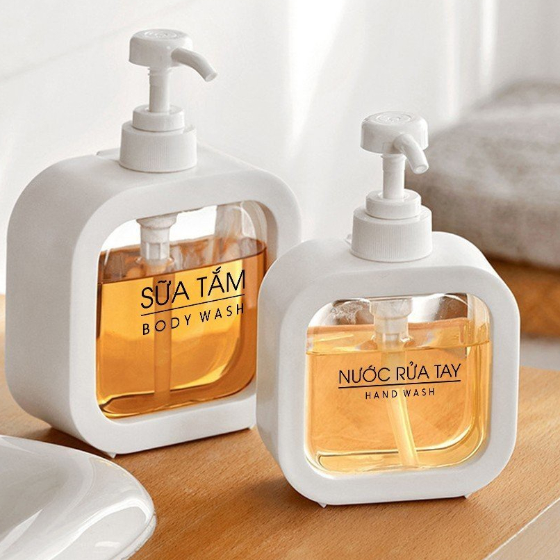 Tem Nhãn Dán Trong Suốt Chai Đựng Dầu Gội, Sữa Tắm, Nước Rửa Tay, Nước Rửa Bát, Dầu Xả