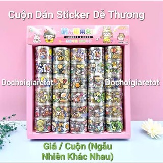Cuộn dán Sticker trộn mẫu chibi dễ thương cho bé