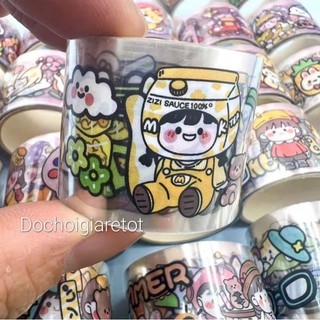 Cuộn dán Sticker trộn mẫu chibi dễ thương cho bé (giá/cuộn)