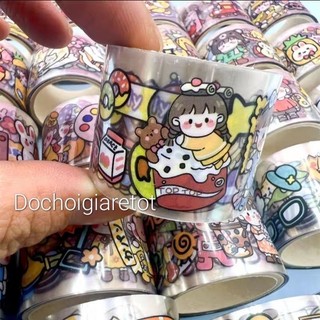 Cuộn dán Sticker trộn mẫu chibi dễ thương cho bé (giá/cuộn)