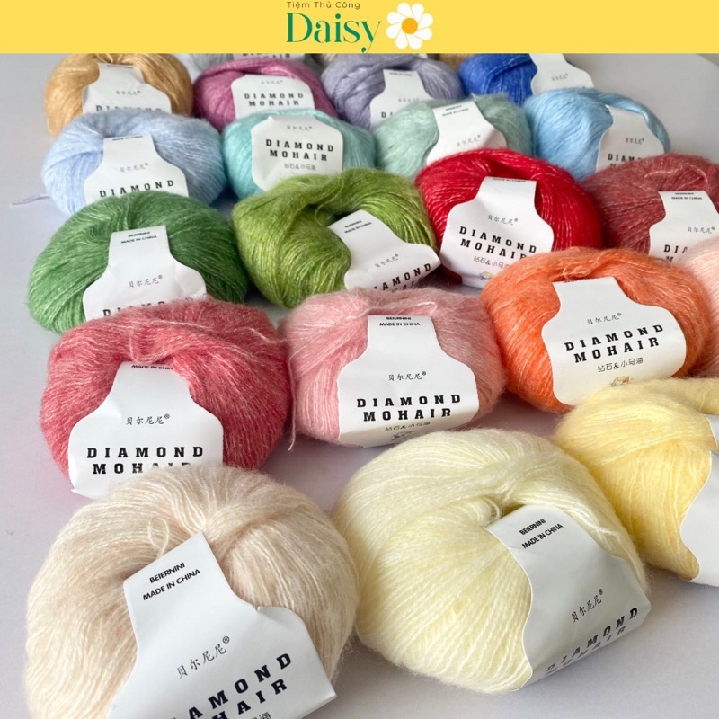 Len Mohair Siêu Mềm Mại - Bảng Màu Trơn 25g