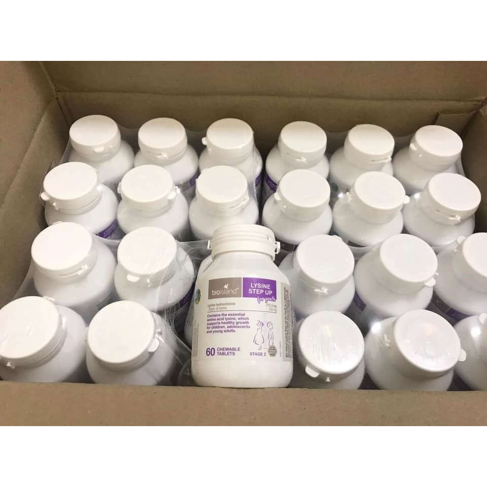 Lysine Bioisland của Úc, dạng viên hỗ trợ tăng chiều cao cho bé hộp 60 viên