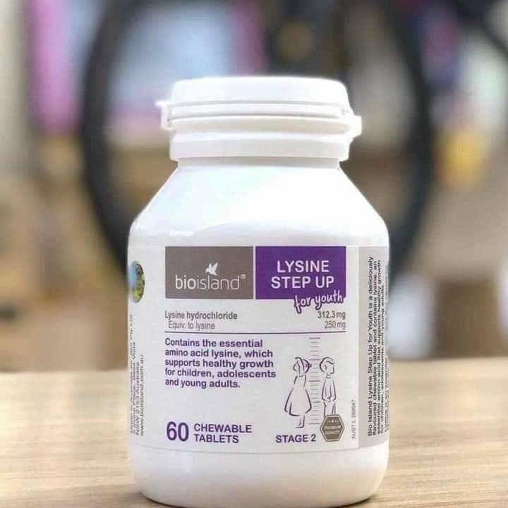 Lysine Bioisland của Úc, dạng viên hỗ trợ tăng chiều cao cho bé hộp 60 viên