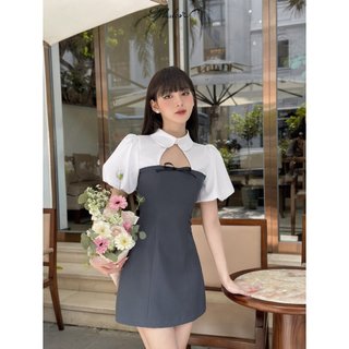 [Gửi Đơn Sau Tết] Đầm công sở Khales Jenna tay bồng chất liệu tuýt si
