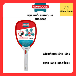  Vợt muỗi Sunhouse SHE-S800 sạc pin tích hợp đèn led tiêu diệt muỗi côn trùng - Bảo hành 12 tháng 