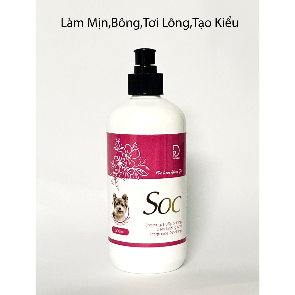 Sữa Tắm Chó Mèo SOC Cao Cấp Hương Nước Hoa- Khử Mùi Lưu Hương Lâu