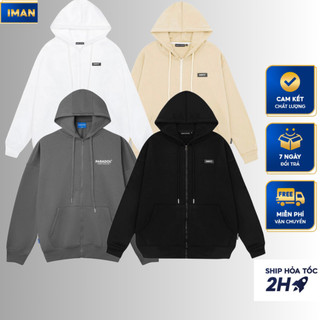 Áo Khoác Hoodie Zip Unisex iMan Store , Áo Khoác Thời Trang Nam Nữ Khóa Kéo Có Mũ Chất Nỉ, Chống Nhăn Xù