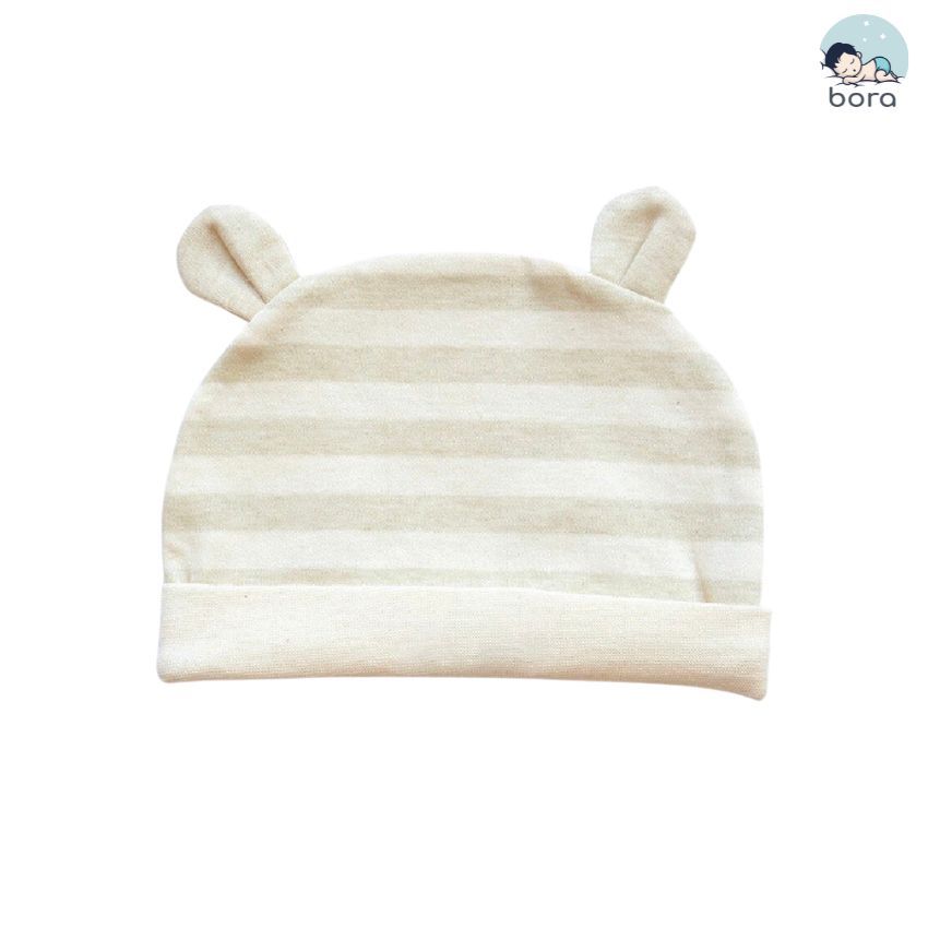 Mũ che thóp cho bé sơ sinh, mũ cotton hữu cơ tự nhiên giữ ấm đầu