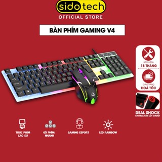 Bàn phím máy tính có dây gaming SIDOTECH V4 giả cơ chống nước led rgb chơi game làm việc văn phòng cho PC laptop