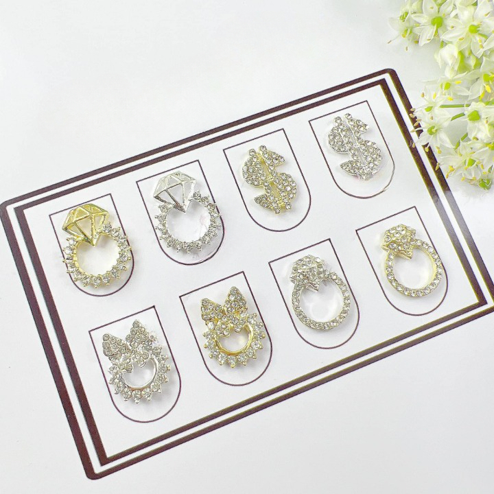 Phụ Kiện Charm Đá Nail Charm Cao Cấp Đính Móng Tay Hình Logo Thương Hiệu Đính Đá