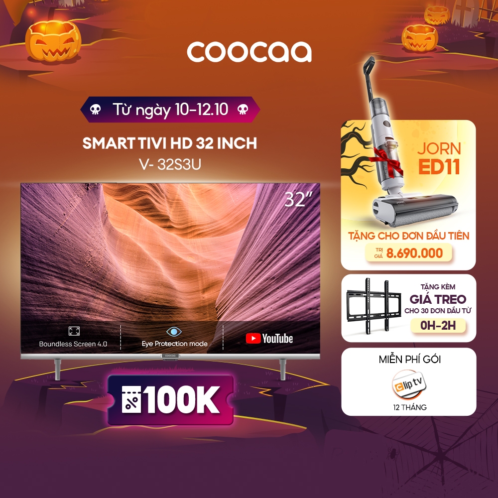 Smart TV HD Coocaa 32 Inch Wifi - Model 32S3U - Miễn phí lắp đặt