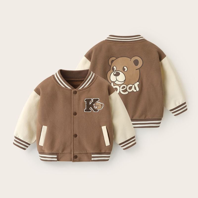 Áo khoác bomber nỉ loại đẹp GẤU BEAR thu đông cho bé 10-25kg Namkidshop