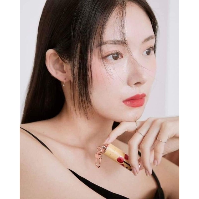 SET CUSHION OHUI Hoa Hồng 3 Món Phấn Nước + Lõi + Son Mini - Quà Tặng Tết