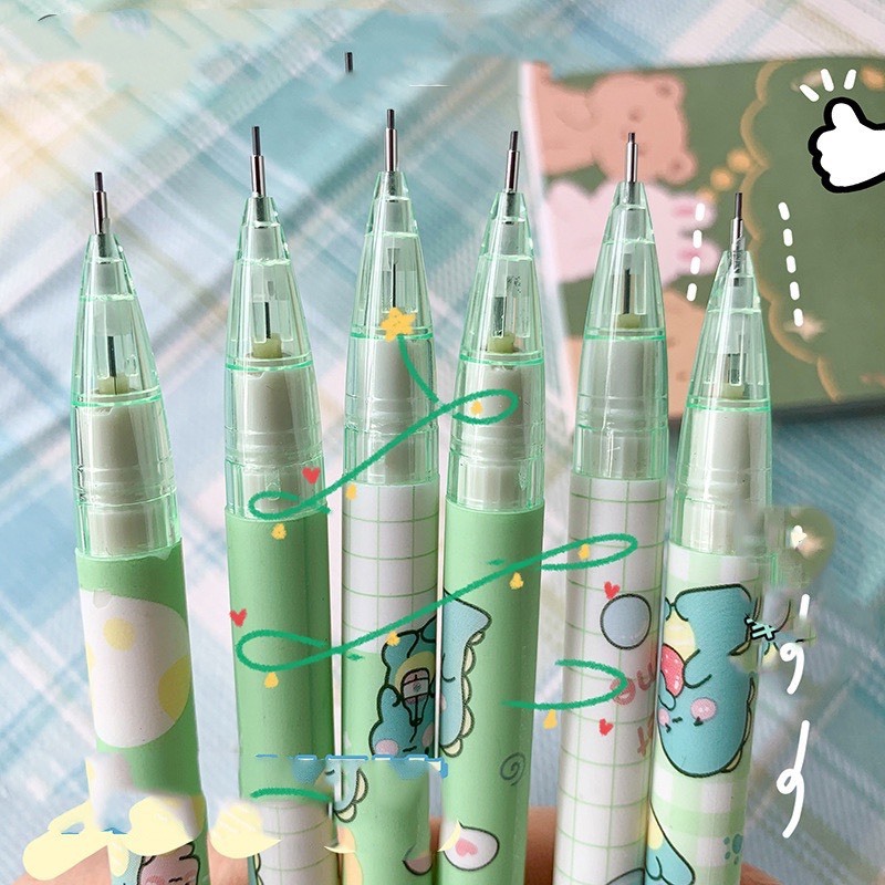 Bút chì kim bấm 0.5mm cute dễ thương hình chú khủng long C4